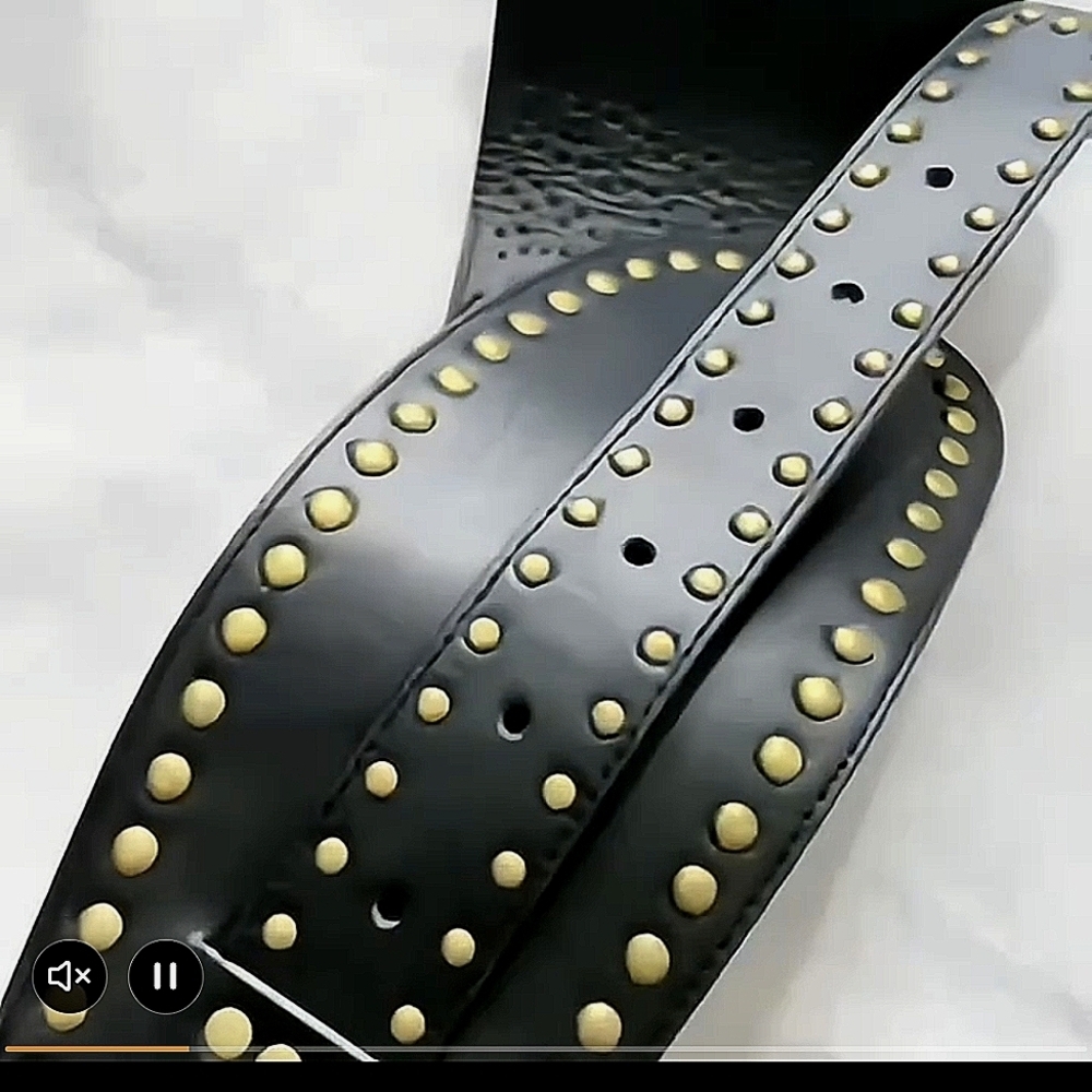 Belt Wide Black Brown 80s Punk Style Belt M L XL Studded Rocker Belt Metal Belts - Picture 11 of 11